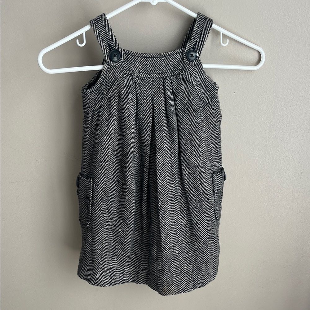 Baby GAP herringbone wool blend romper dress two piece set, size 3 New With Tags